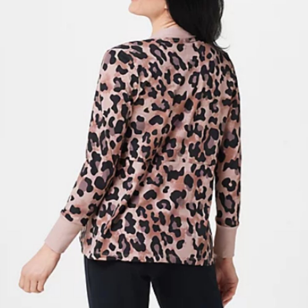 Seed to Style Organic Cotton Open-Front Print Cardigan 9376 - Picture 2 of 3